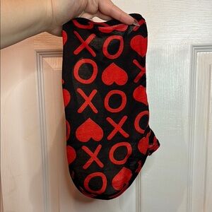 Black and Red XO Heart outfit for small dog